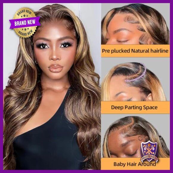 28 Inch Body Wave Lace Front Wig Human Hair Glueless 200 Density display picture 1